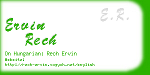 ervin rech business card